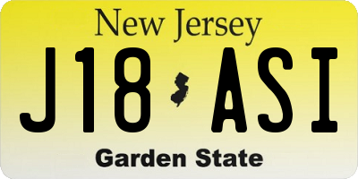 NJ license plate J18ASI