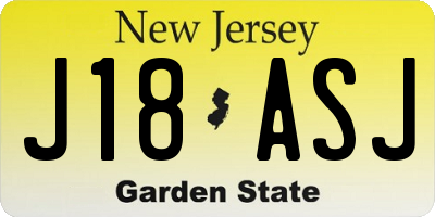 NJ license plate J18ASJ