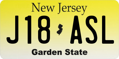 NJ license plate J18ASL