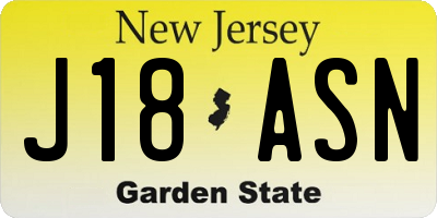 NJ license plate J18ASN