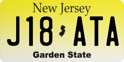 NJ license plate J18ATA