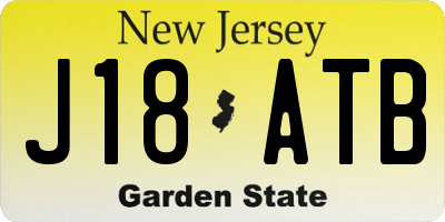 NJ license plate J18ATB