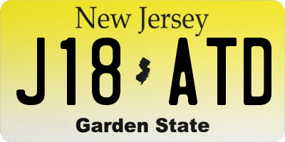 NJ license plate J18ATD