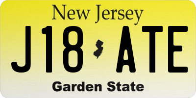 NJ license plate J18ATE
