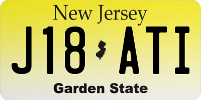NJ license plate J18ATI