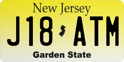 NJ license plate J18ATM
