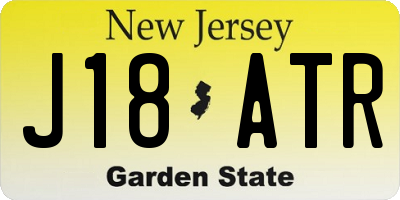 NJ license plate J18ATR