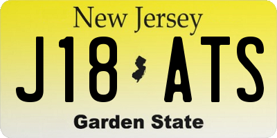 NJ license plate J18ATS