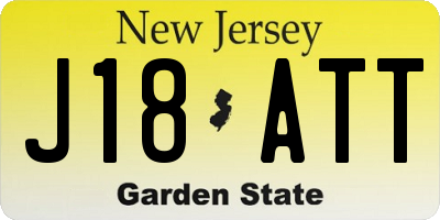 NJ license plate J18ATT