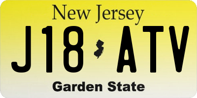 NJ license plate J18ATV