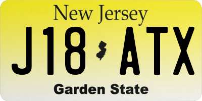 NJ license plate J18ATX