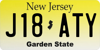 NJ license plate J18ATY