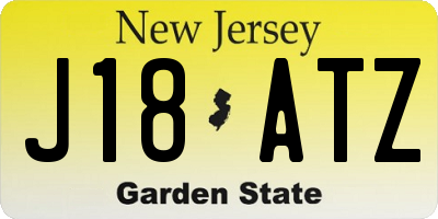 NJ license plate J18ATZ
