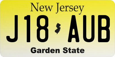 NJ license plate J18AUB