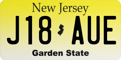 NJ license plate J18AUE