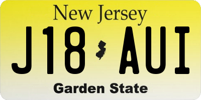NJ license plate J18AUI