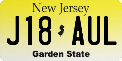 NJ license plate J18AUL