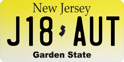 NJ license plate J18AUT
