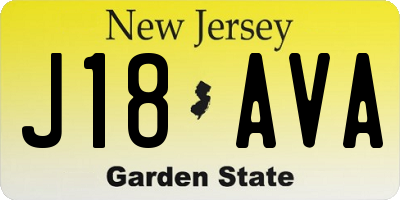 NJ license plate J18AVA