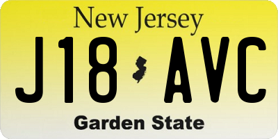 NJ license plate J18AVC