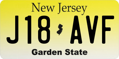 NJ license plate J18AVF