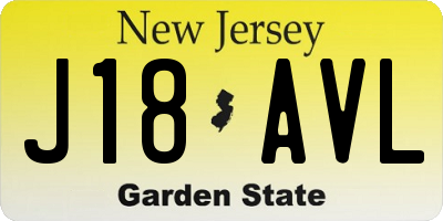 NJ license plate J18AVL