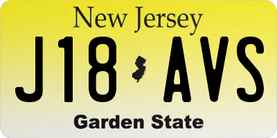 NJ license plate J18AVS