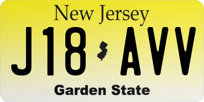 NJ license plate J18AVV