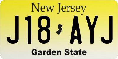 NJ license plate J18AYJ
