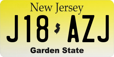 NJ license plate J18AZJ