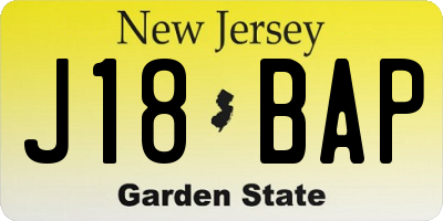 NJ license plate J18BAP
