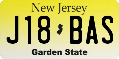 NJ license plate J18BAS