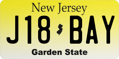 NJ license plate J18BAY