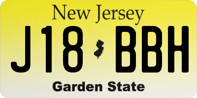 NJ license plate J18BBH