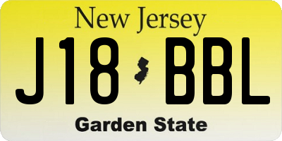 NJ license plate J18BBL