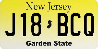 NJ license plate J18BCQ