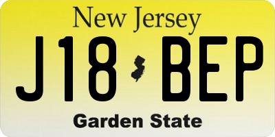 NJ license plate J18BEP