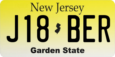 NJ license plate J18BER