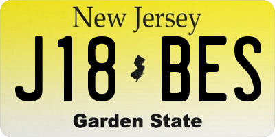NJ license plate J18BES