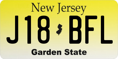 NJ license plate J18BFL