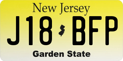 NJ license plate J18BFP
