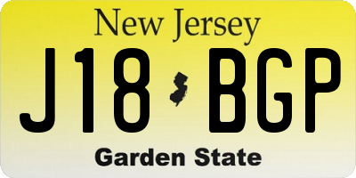 NJ license plate J18BGP