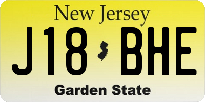 NJ license plate J18BHE