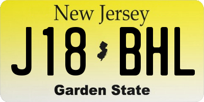 NJ license plate J18BHL