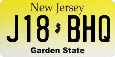 NJ license plate J18BHQ