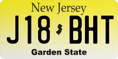 NJ license plate J18BHT