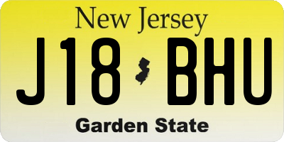 NJ license plate J18BHU