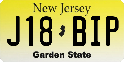 NJ license plate J18BIP