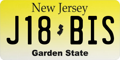 NJ license plate J18BIS
