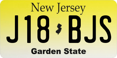 NJ license plate J18BJS
